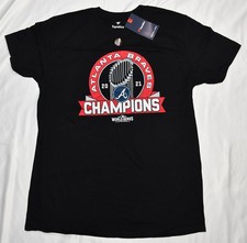 New Fanatics Atlanta Braves 2021 World Series Champions Shirt L Large Signatures
