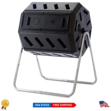 Durable 37 Gallon Tumbling Composter with Ergonomic Design - Easy Outdoor Use