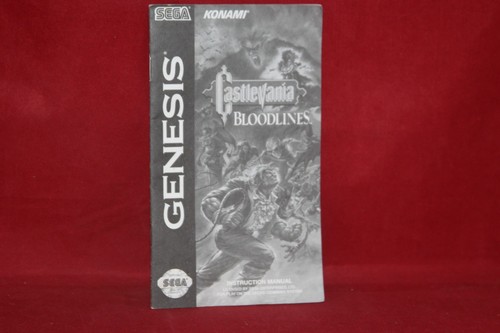 Manual Only, Castlevania: Bloodlines (Sega Genesis, 1994) Authentic Instruction