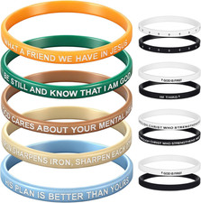 Rubber Christian Wristbands Silicone Inspirational Bible Verses Wristbands for W