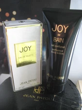 🎁2pc 198/90s Vintage 1.5 oz Jean Patou Eau de Joy body lotion 3.3 oz perfume