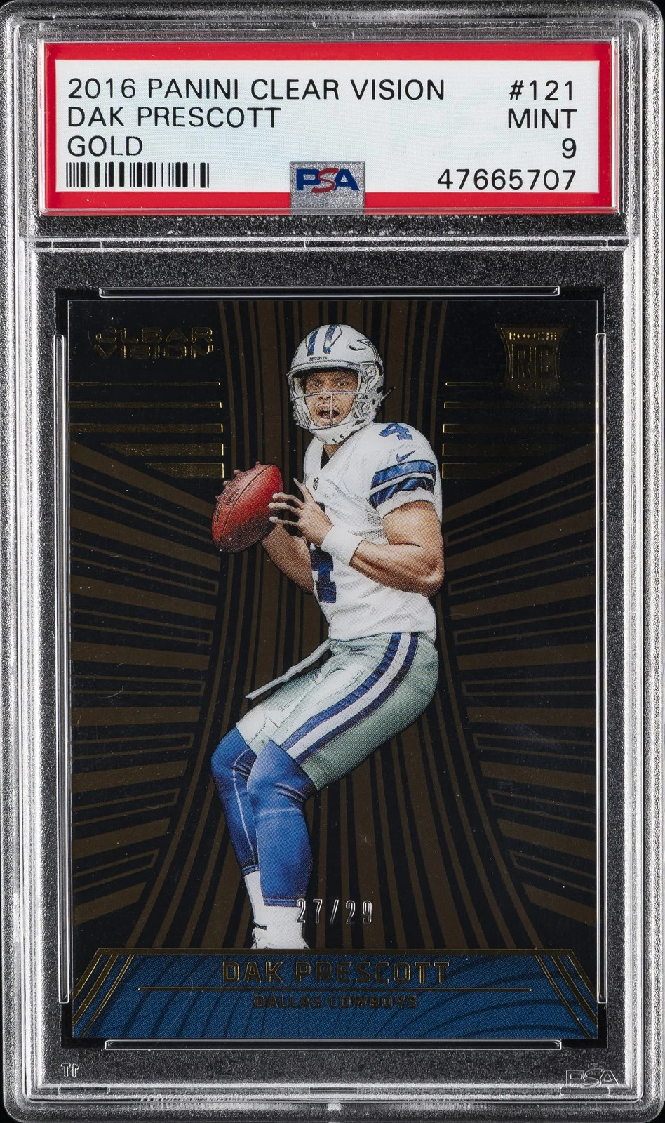 Dak Prescott Panini Clear Vision #121 Gold
