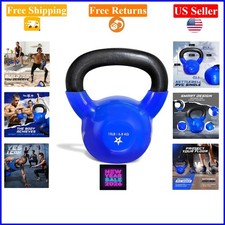 15lb Vinyl Coated Cast Iron Kettlebell for Strength  Full Body Workout