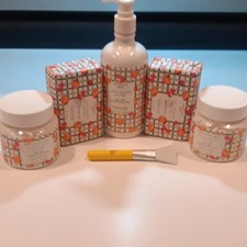 Beekman 1802 Goat Milk Bath Set Juicy Peachy Lychee w/ Cream, Soap, Wash...