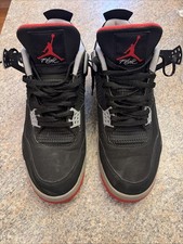 Air Jordan 4 Retro OG Bred 2019 Red Black White Grey Sneakers 308497-060 Mens 14