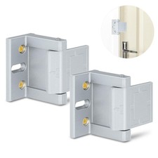 Door Reinforcement Lock Latch For Top Of Door Home Hotel Security Silver 2 PCS