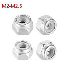 304 Stainless Steel M2-M2.5 Nylock Nylon Insert Self-Lock Hex Lock Nuts Locknut