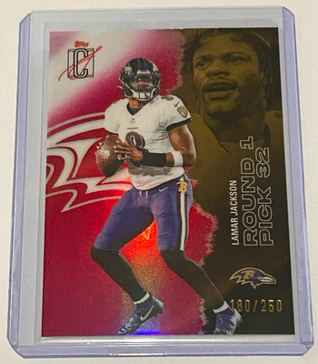 2025 Topps Signature Class Lamar Jackson Magenta Round 1 Pick 32 #5 /250 Ravens