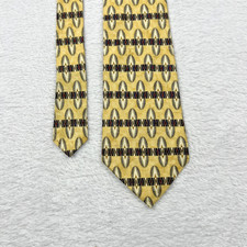 Countess Mara Gold Geometric Tie (4x57”) Silk Made In USA