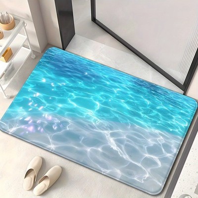 1pc Realistic Underwater Scene Door Mat - Non-Slip Absorbent Machine Washable  