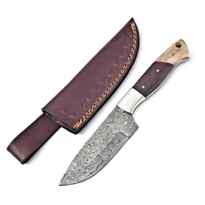 Custom Hand Made Damascus Steel Skinning Hunting Camping EDC Forged Knife HH-204