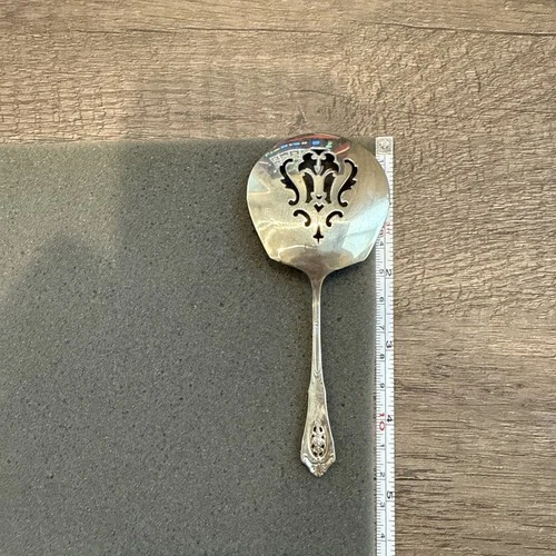 Vintage Wallace Rose Point Sterling Silver Tomato Slotted Spoon Server