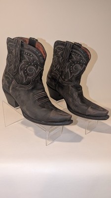 DAN POST WOMENS SHORT PIXIE BROWN LEATHER WESTERN/COWBOY BOOTS WOMENS sz 7 RIVET