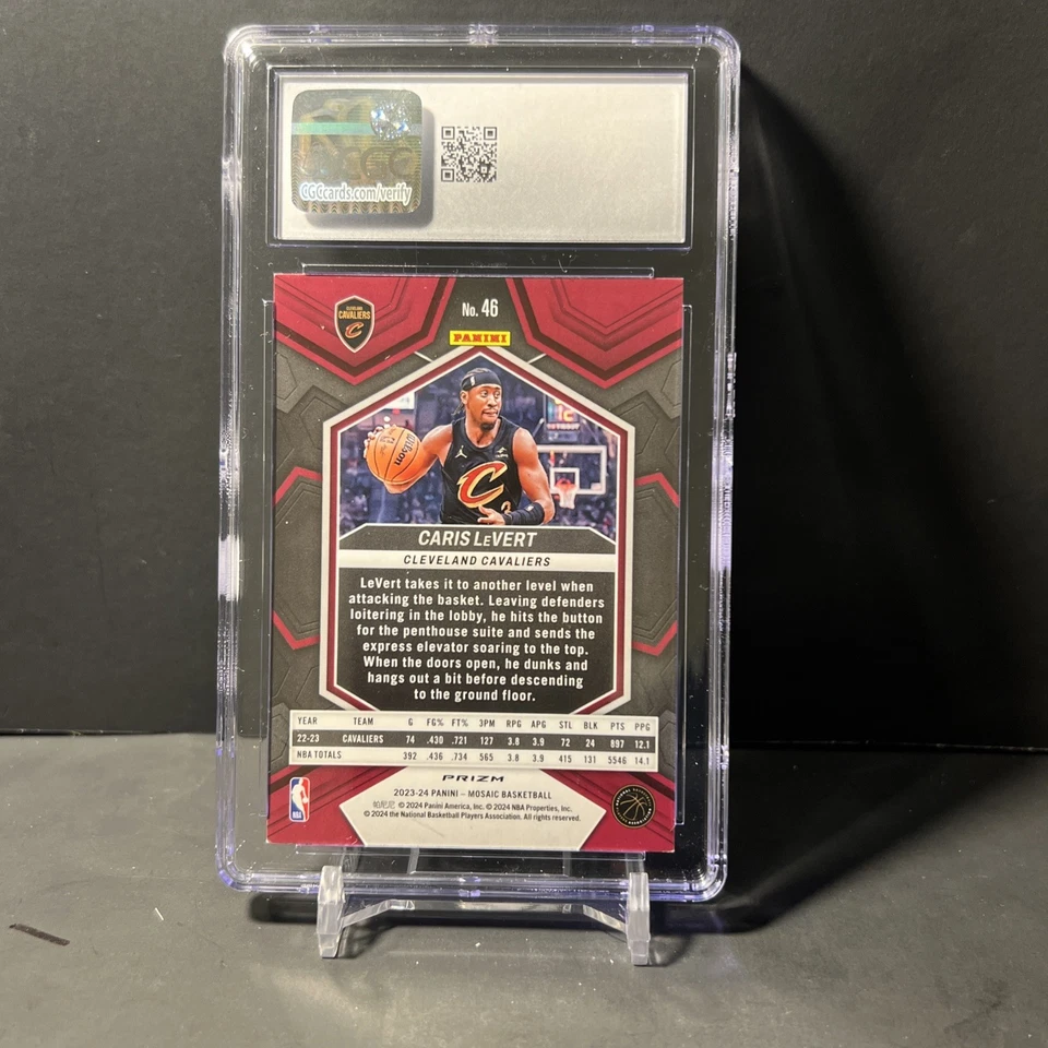 Cavaliers Caris LeVert Mint 2023-24 Panini Mosaic Genesis Mosaic Prizm SP CGC 10 - Image 2 of 3