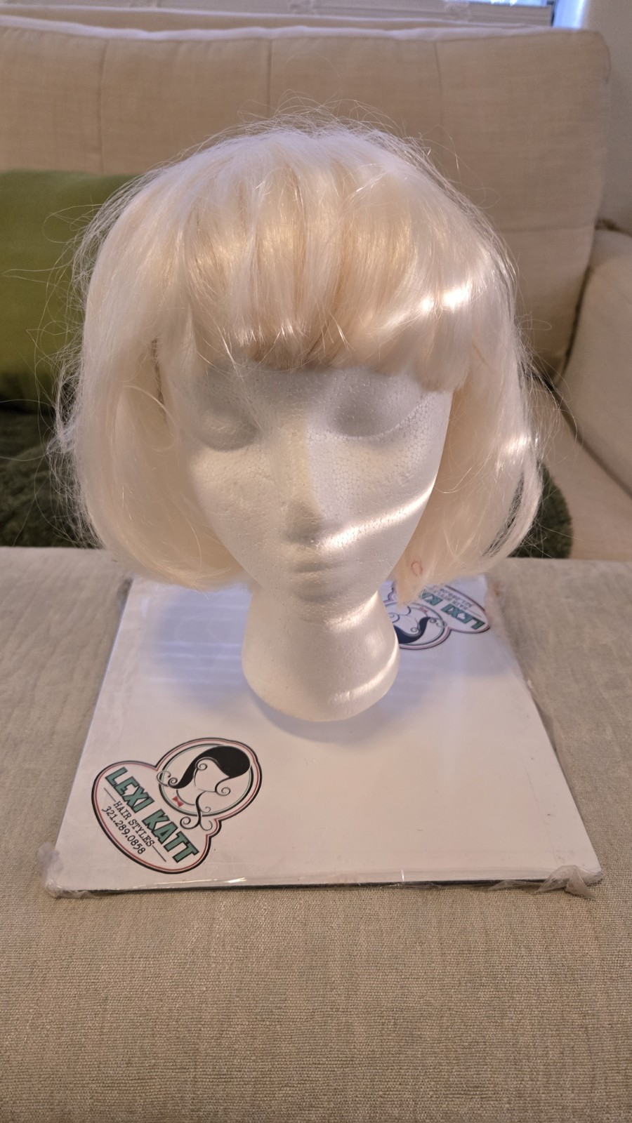 White Wig Short With Bangs - image 1
