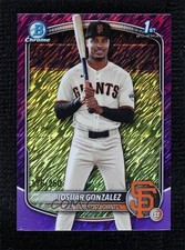 2025 Bowman Chrome Prospects Purple Shimmer Refractor /250 Josuar Gonzalez 08z4