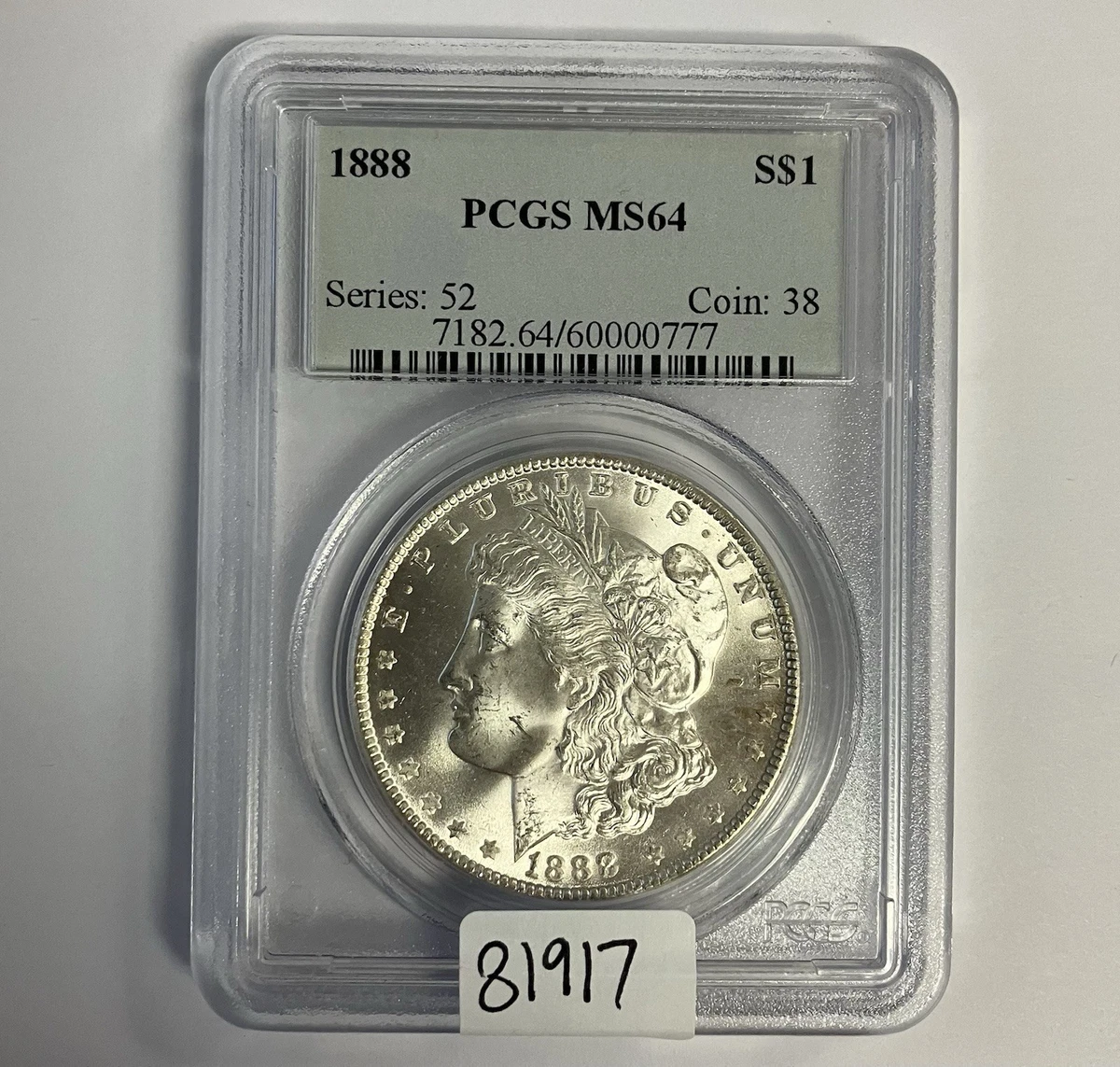 1888 Morgan Dollarモルガンダラー銀貨 MS64 PCGS126 1888 Morgan Dollarモルガンダラー銀貨 MS64 PCGS126 MS 64 Graded