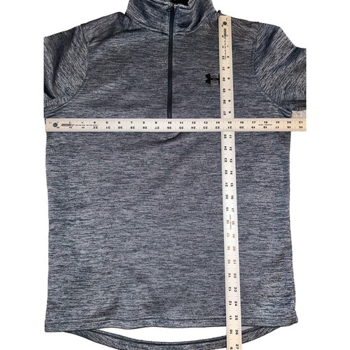 Top uomo Under Armour foderato in pile 1/4 zip Cold Gear vestibilità ampia, blu taglia S - Foto 5 di 8