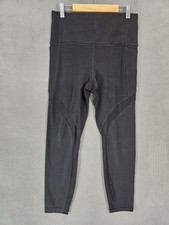 Athleta Athletic Womens Crop Black Capris Size Small Salutation Mesh 7/8 Tight
