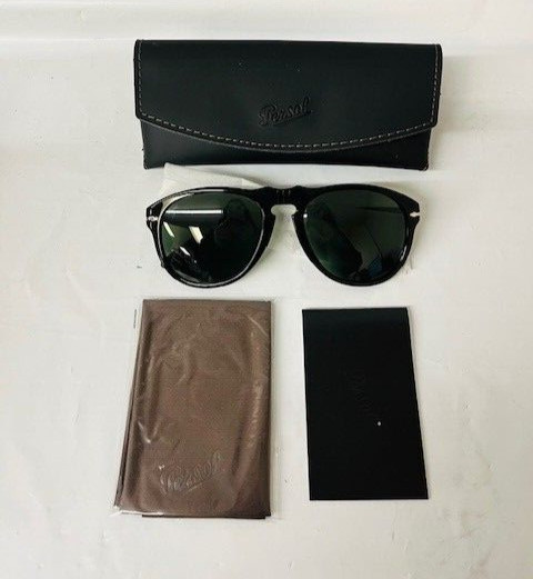 Persol 649 Sunglasses in Black with Green Lens 56-20-145