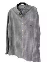 CHAPS Mens Long Sleeve Button Down Collar Easy Care Flex Shirt Black Size Small