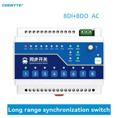 LoRa 433MHz RS485 8Way Wireless Remote Synchronized Switch 10KM AC 8DI In/Output