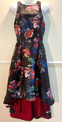 SACHIN & BABI NOIR Bouquet High Low Floral Dress Gown 2 Sm Black Red Blue  Formal | eBay UK