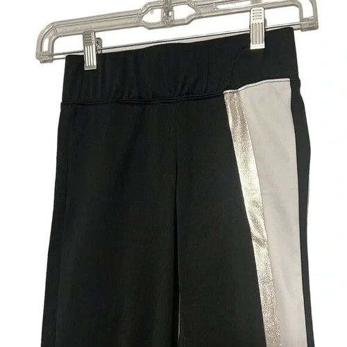 Pantalon Augusta Sportswear fille petit noir rayure argentée flair aurore fermeture éclair - Photo 2 sur 7