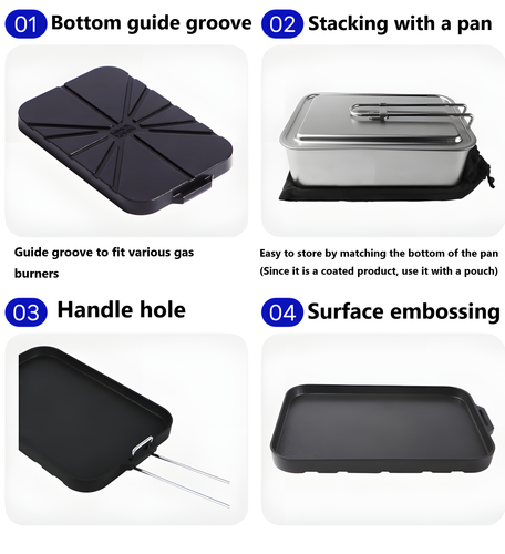 KINOX Mess tin Package Camping Cooking Backpacking Square Pot Cookware Set - 6p - Picture 7 of 18