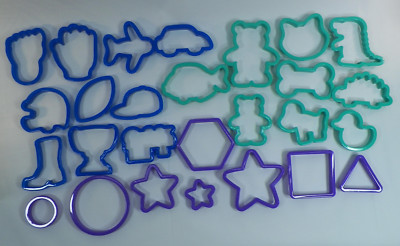LOT 26 Plastic Cookie Cutters Betty Crocker Animals Sports Shapes Dinosaurs ++