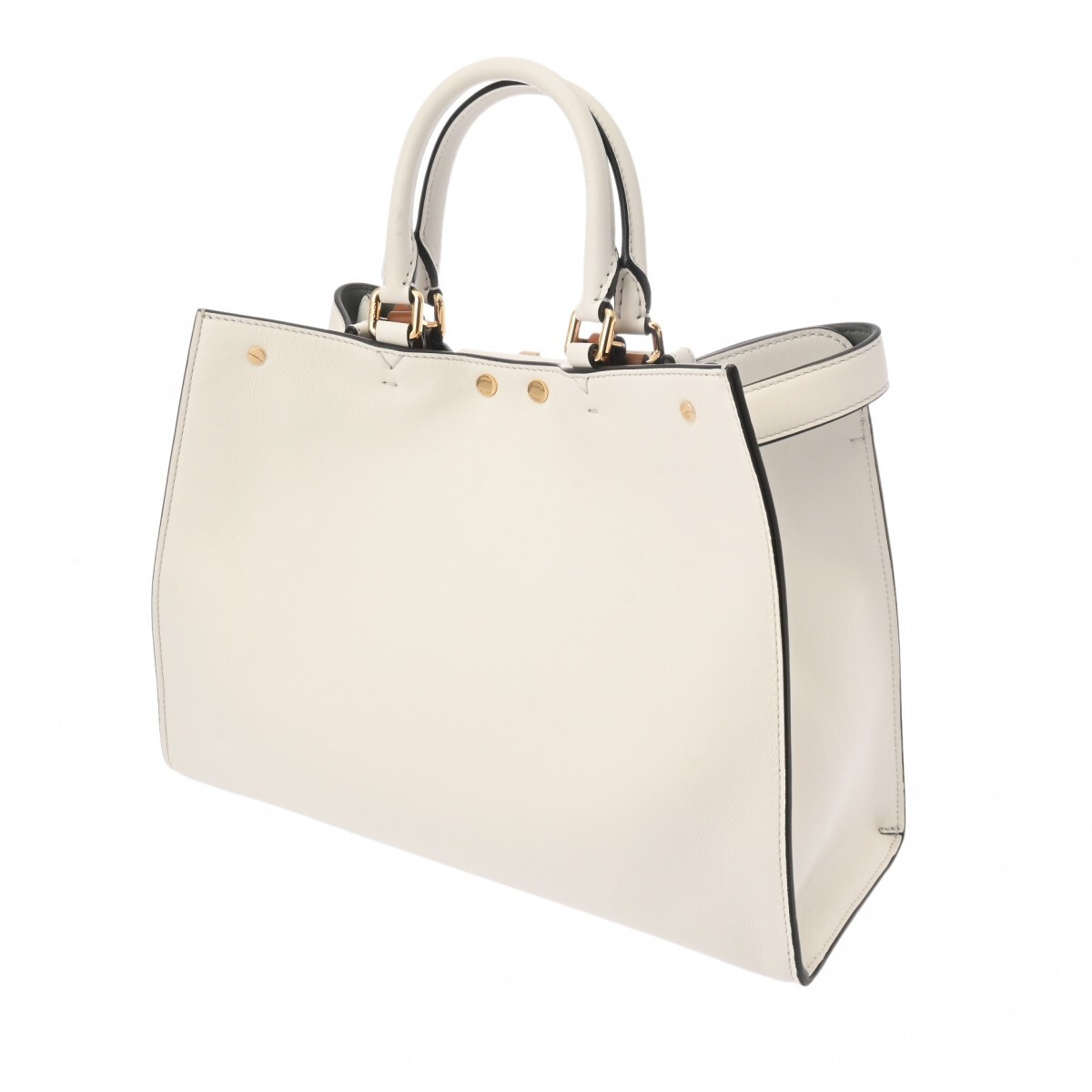 FENDI Peekaboo X Tote Bag Small 2WAY White/Blanc/Brown