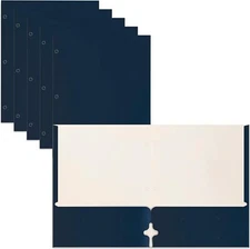 Better Office Products Two Pocket Portfolio Folders, 50-Pack, Navy Blue 