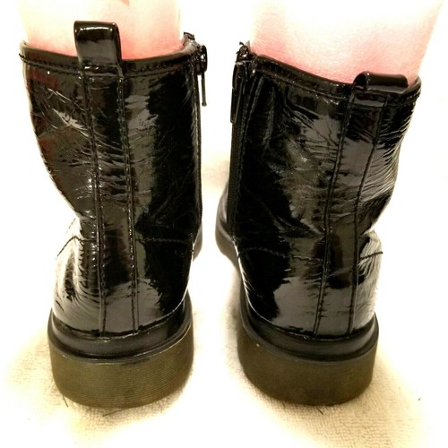 STEVE MADDEN Womens ankle boots sz 5 black military lace up zipper side - Picture 6 of 10
