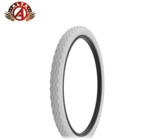 ALTA BICYCLE WIRE BEAD CRUISER TIRE 26 x 2.125 ALL WHITE ROUGH KNOBBY TREAD.
