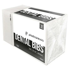 100 White Disposable Dental Bibs, Tattoo Tray Nail Chair Bed Paper Covers