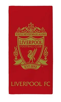 HOMESPACE DIRECT 100% Cotton LFC Liverpool Football Club Bath Beach Towel Red Gold YNWA Official