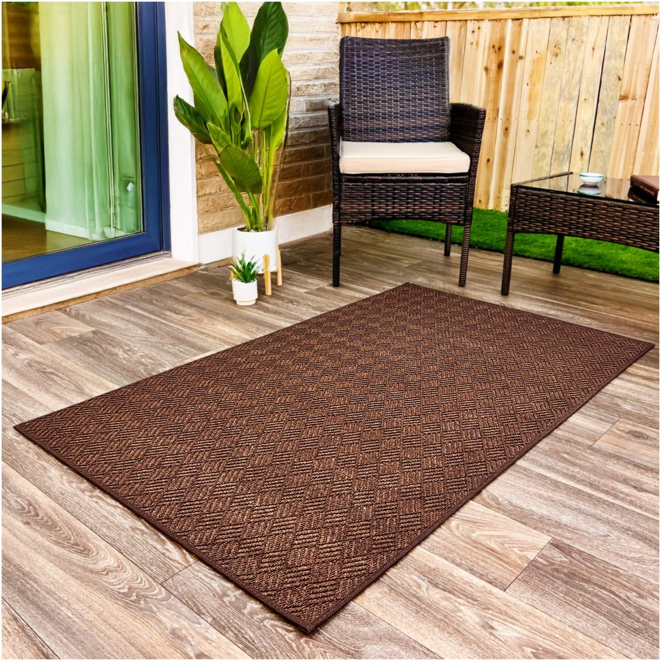 Koeckritz Premium Weave Boardwalk Brown Indoor/Outdoor Rug | Patios ...