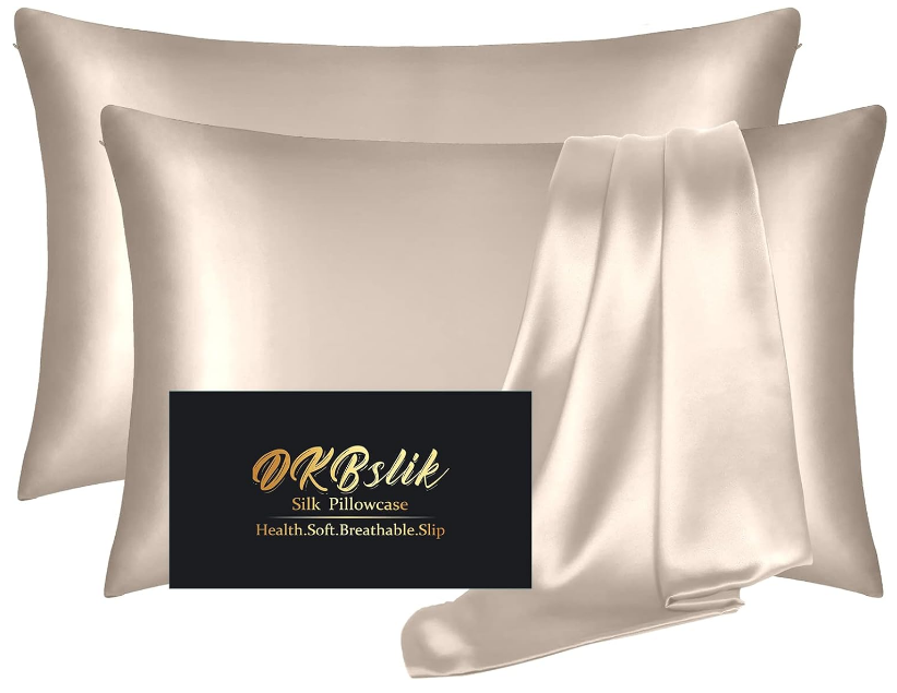 2Pack Silk Pillowcase,Blissy -like DKBslik for Hair and Skin,Champagne Gold Stan-image