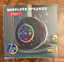 New Wireless Speaker BTS07 Pulsating LED   Black NIB