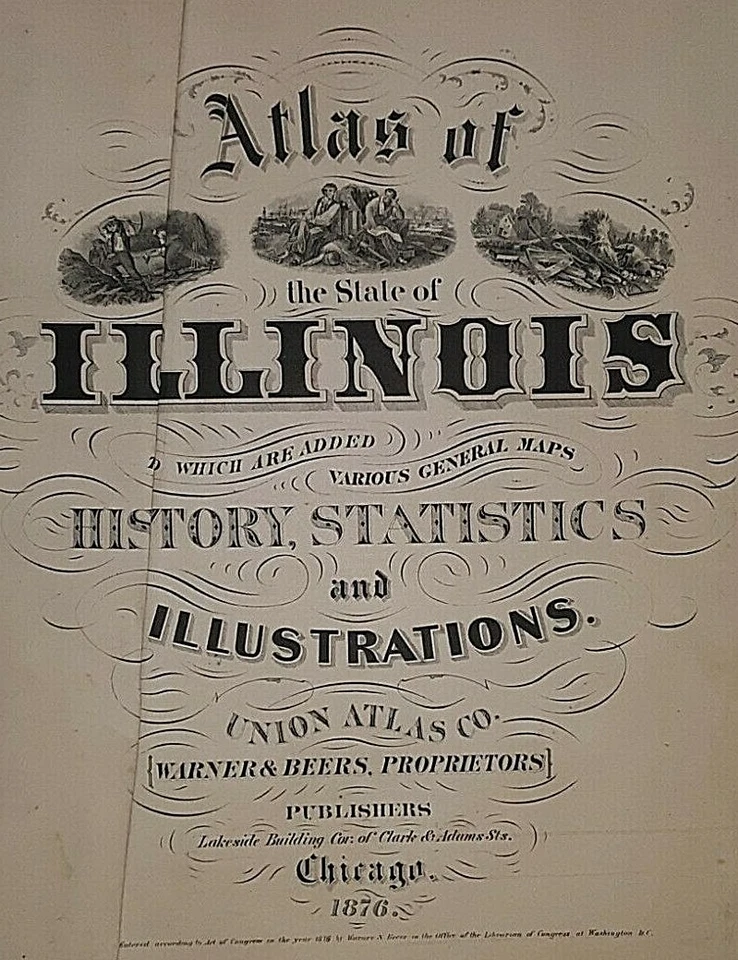 Mapa de ferrovia e condado de 1876 ~ ST CLAIR Co., Illinois ~ Washington Co. ao contrário - Imagem 3 de 4