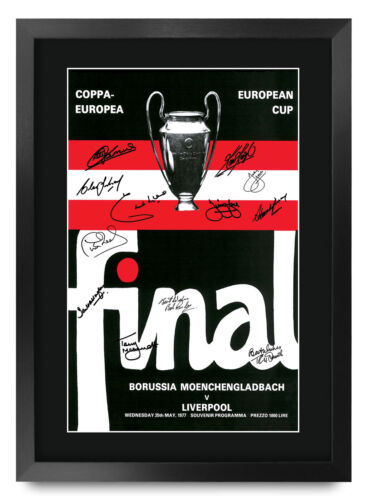 Liverpool 1977, A3, gerahmtes Champions-League-Finalprogramm, signiertes... - Bild 1 von 6