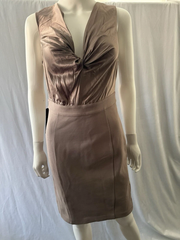 $178 новый с Ярлыками Guess By Marciano платье карандаш коктейльное коричневый без рукавов Slim Fit молнии 8 - Изображение 2 из 4