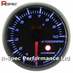 52mm Blue Stepper Motor Warning Rev Counter RPM Tacho Gauge With