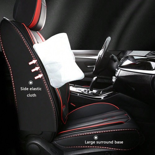 Universal 5-Piece Leather Car Seat Covers - Waterproof Full Set for Sedans SUVs - Picture 16 of 61