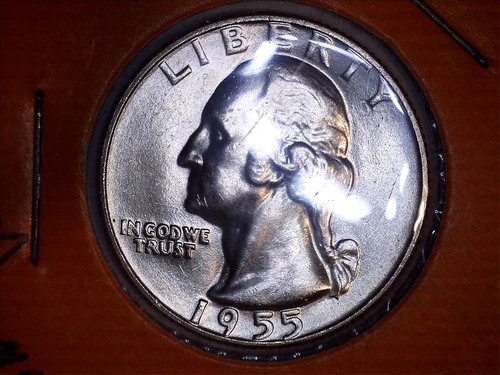 1955-D US Washington Quarter, Ave Uncirculated, .18085 Oz Slv (US-7082)