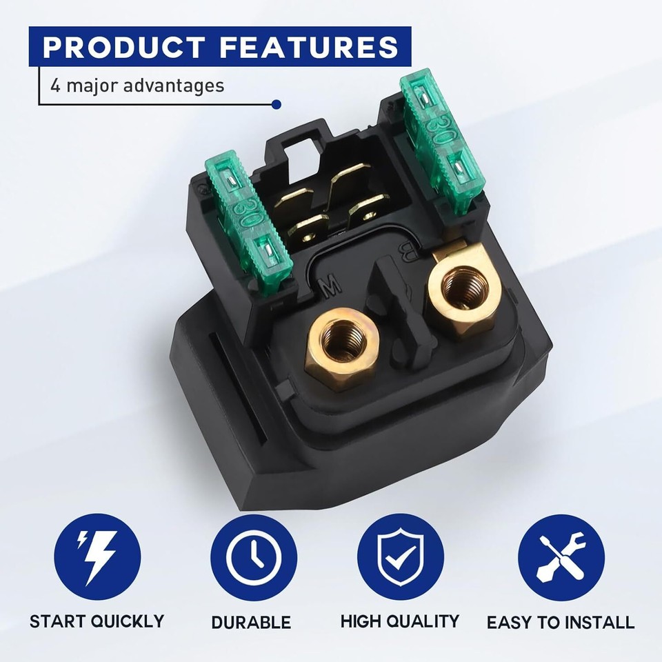 Solenoide Avviamento Per Yamaha YFM 350 400 450 660 Grizzly Kodiak Big Bear – Nero/verde - Foto 4