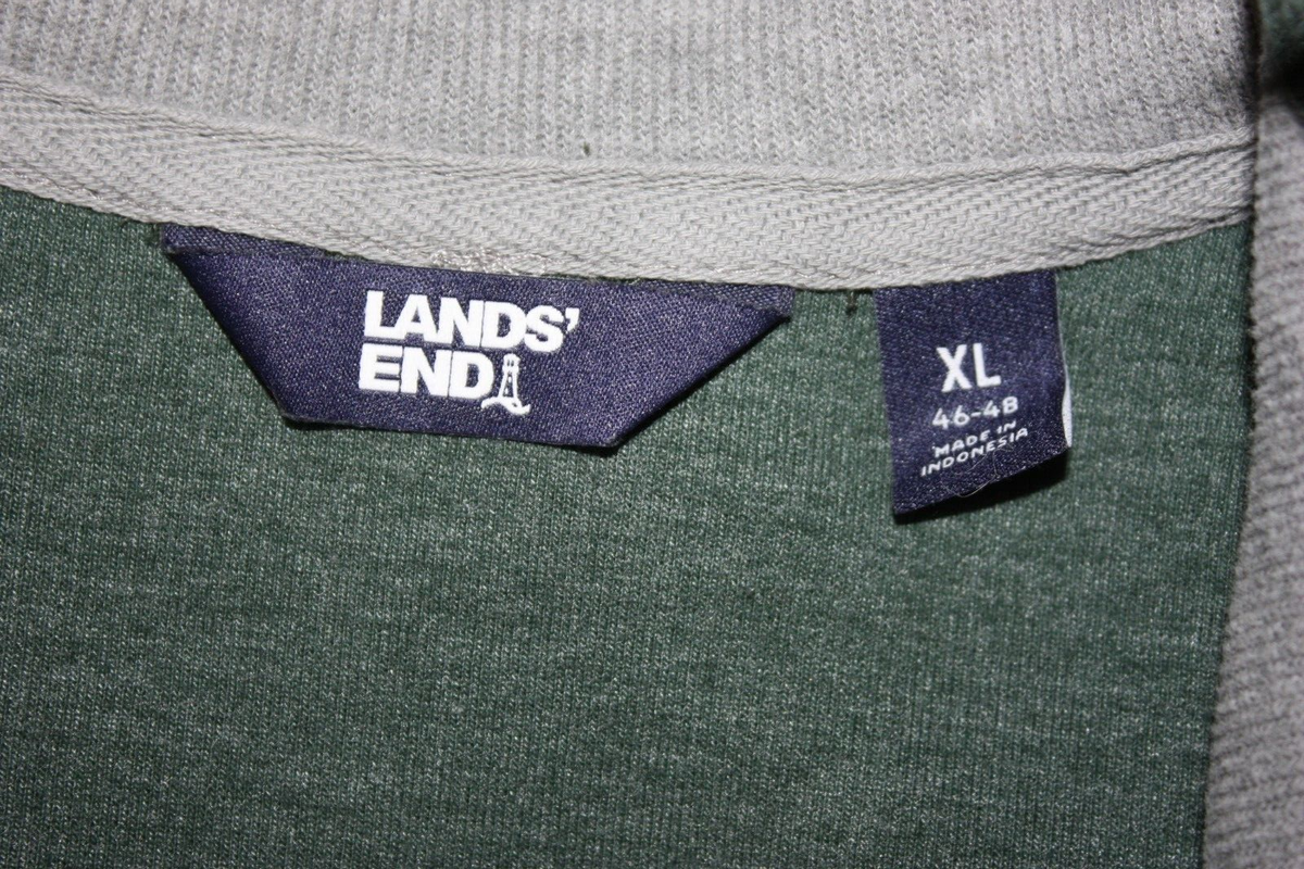 Lands' End オリーブグリーン スウェットシャツ M Lands' End Sz XL 46-48 Dark Olive 1/4 Zip Pullover