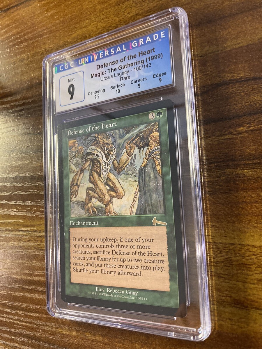 MTG✨DEFENSE OF THE HEART✨Urza's Legacy CGC QUAD 9's++ MINT RARE