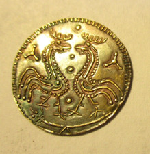 Roosters & Ship Viking Hedeby type Haitabu Danegeld Bullion in 999 Silver