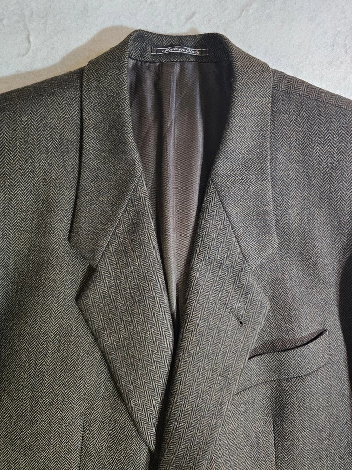 LUBIAM 1911 Herringbone Cashmere Lana Wool Blend Blazer/Sport Coat Mens Sz 44 Lg - Image 3 of 4